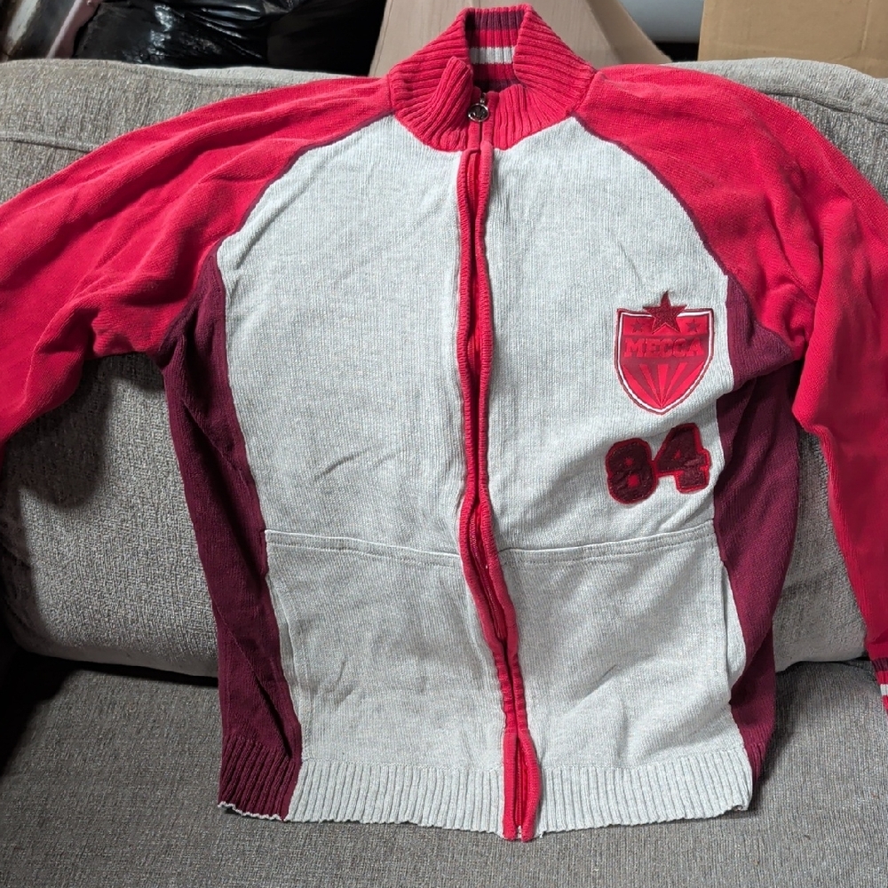 Mecca Red and Gray Knit Sweater